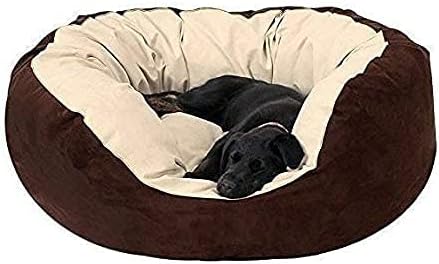 Gorgeous Rectangular Reversible Dual Ultra Soft Ethnic Velvet Bed for Dog and Cat (Brown Cream Colour , XXXL)