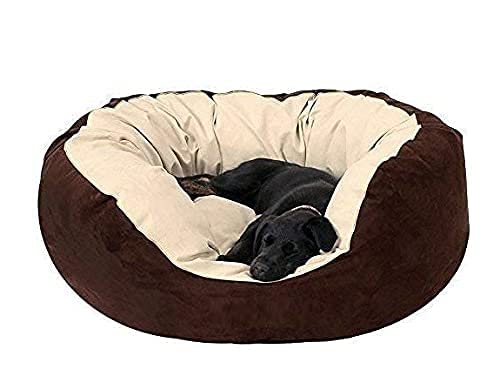 Gorgeous Rectangular Reversible Dual Ultra Soft Ethnic Velvet Bed for Dog and Cat (Brown Cream Colour , XXXL)