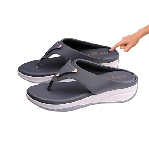 Image of ORTHO CLUB Orthopedic Women's Slippers | Brown Soft Comfort Slip-On Sandal for Heel Pain Relief | Anti-Skid Sole | Lightweight Flip-Flop