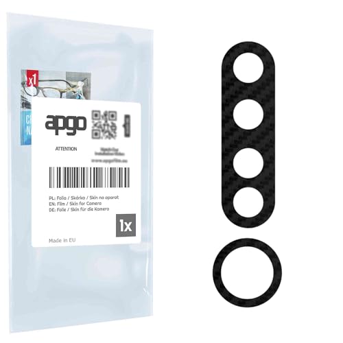 apgo Objektivschutz-Folie, Kameraschutz kompatibel mit Lenovo Phab2 Pro, Carbon-Imitation, Rückseite Schutzfolie für Kamera-Insel, Hinten Folie, kratzfest, schwarz