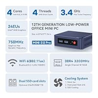 Beelink S12 Pro Mini PC, Intel Alder Lake-N100 Prozessor (bis zu 3.60GHz) 25W TDP Mini Computer, 16GB RAM 500GB SSD Office Mini Desktop PC Windows 11 Home, 4K Dual HDMI, WiFi 6, BT5.2, RJ45 2.5G – Ansicht 2