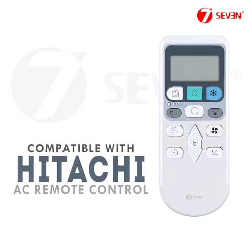 Image of 7SEVEN Compatible AC Remote for Hitachi Split AC and Window Air Conditioner the Model of Remote Control is 155, Exact Match with Remote No Pairing Required use New AAA Alkaline Battery.