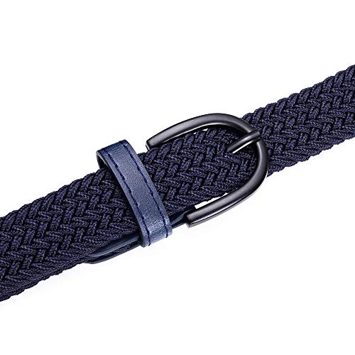 Image of Young Boys Girls | Braided Stretch Elastic Belt | Pin Prong Buckle | Loop End Tip | 1 inch width | 5 Sizes 5 Colors