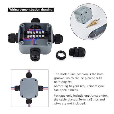 Waterproof Junction Box,Nineleaf PVC/ABS Outdoor Junction Box Electrical,3 1/4 inch x 2 3/4 inch x 2 1/4 inch (86x74x62mm),Exterior Device Box,Universal Electrical Project Enclosure Box ,Grey