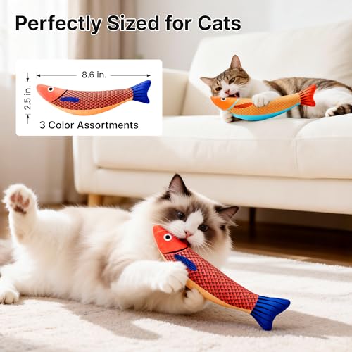 Potaroma Cat Toys Saury Fish, 3 Pack, Catnip Crinkle Sound, Soft and Durable, Interactive Kitten Kicker for Indoor Kitty Exercise 9.4 Inches for All Breeds - Image 6