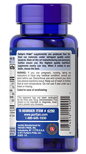 Puritans Pride Chelated Calcium Magnesium Zinc Caplets, 100 Count #TOP1