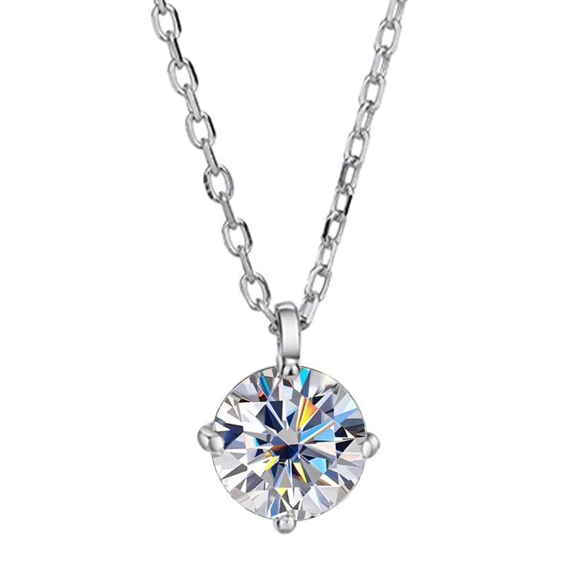 Collier pendentif moissanite le cadeau idéal en diamant rond éternel