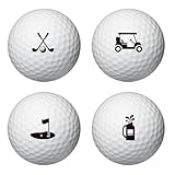 PLIGREAT 2 Sheets Golf Elements Stickers for Golf Ball Marker Black Golfs Ball Stickers for Identify Golfer Balls 34 Pcs Customise Markers Golfer Gift Golfing Accessories