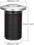 MECCANIXITY Garbage Disposal Air Switch Button 32mm Dia 304 Stainless Steel Self Locking for Sink Top Waste Disposer
