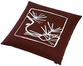 Iki Japanese Floor Cushion; Zabuton Meditation Cushion, Made in Kyoto Japan, 2-Piece Set Matsu-Brown