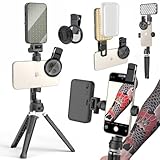 LED Selfie & Tattoo Light with 52MM CPL Filter Lens 360° Rotatable Clip Tattoo Equipment/Tripod Stand/Phone Holder,Fill Lighting Remove Reflection for Art Food Jewelry Photography Video Recording
