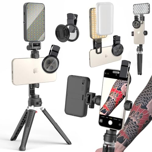 Lampe LED de studio pour créateurs de contenu et artistes tatoueurs avec trépied de table