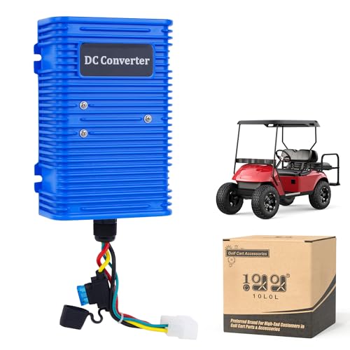 9.99WORLD MALL Universal Golf Cart Voltage Reducer DC Converter 36V or 48V to 12V 30 A 360W for EZGO Club Car Yamaha Golf Carts, with Power Cables