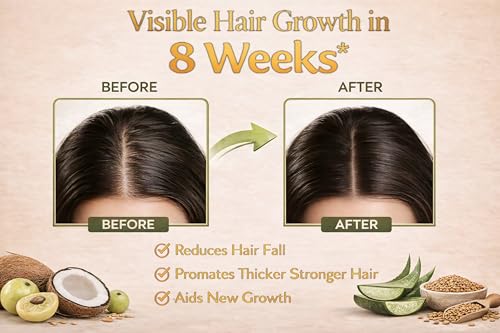 Image of Hair Oil, Infused with Nutrient-Rich Botanicals Coconut Oil, Flaxseed, Marshmallow Root, Aloe Vera, Hibiscus, Amla & Fenugreek Extracts,For Stronger & Healthier Hair(500 ml).