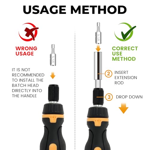 Image of MULWARK Screwdriver Bit Set & Socket Kit, 63-Pieces Ratcheting Screwdriver Set with Case, 63 in 1 Multi Bit Screw Driver for Home DIY, Electronics, Car Emergency and Garage