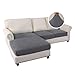 H.VERSAILTEX Sectional Couch Covers 3 Pieces Sofa Seat Cushion Covers L Shape Separate Cushion Couch Chaise Cover for Both Left/Right Sectional Couch (Seat Only: 1 Chaise + 2 Sofa, Grey)