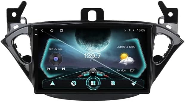 Android 15 Car Radio 2 Din Stereo with Carplay&Android Auto/BT/WiFi for Opel Corsa E 2014 2015-2022 GPS Navigation 9'' Multimedia Video Player FM Reverse Camera2G+64G