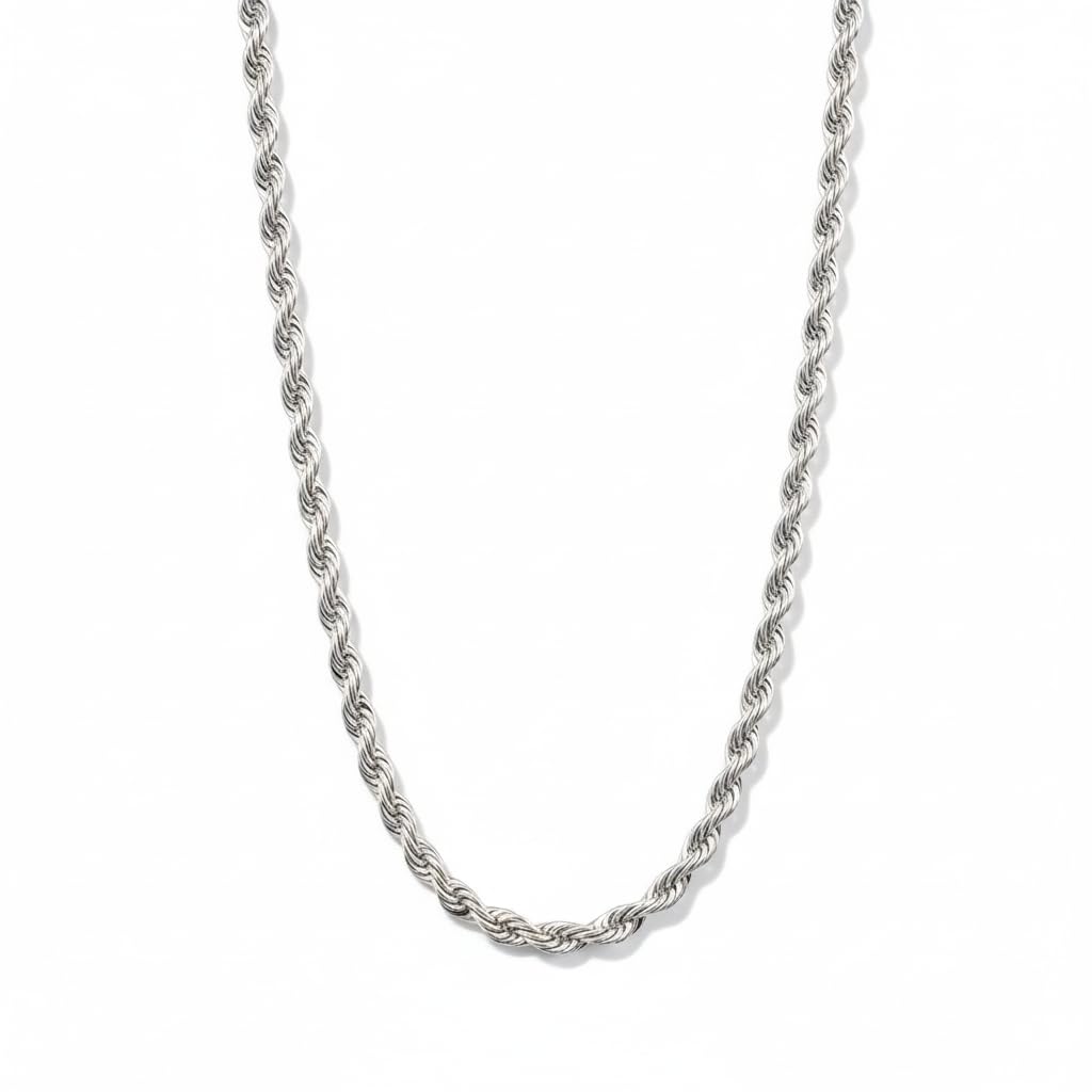 the men thing TWISTED ROPE - 4mm Chain Stainless Steel 24inch for Men & Boys-picture-0