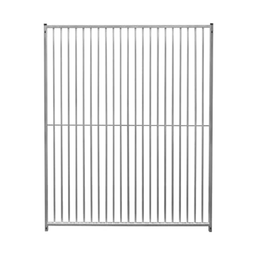 Image of Dog Run Panels Galvanised Steel Kennel Heavy Duty Walk In Animal Enclosure Pen Fence Playpen Outdoor Support Bar 5cm Bar Spacing 1.84m x 1.5m Modular FREE Ground Fixing Brackets & Fixing Kit