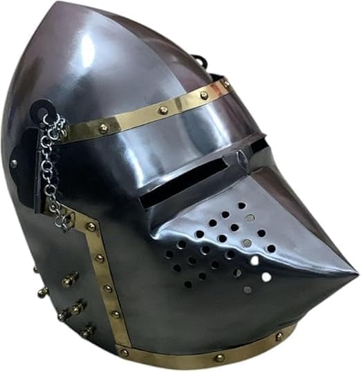Medieval Pig Face Helmet Knight Crusader Bascinet Armor Helmet 18g Steel LARP Warrior Cosplay Costume for Adult