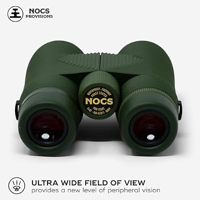 Nocs Provisions Pro Issue 8x42 Compact Fogproof Waterproof Binoculars for Adults & Kids, 8X Magnification, Wide View Multi-Coated Lenses for Bird Watching, Hunting & Stargazing - Canopy Green