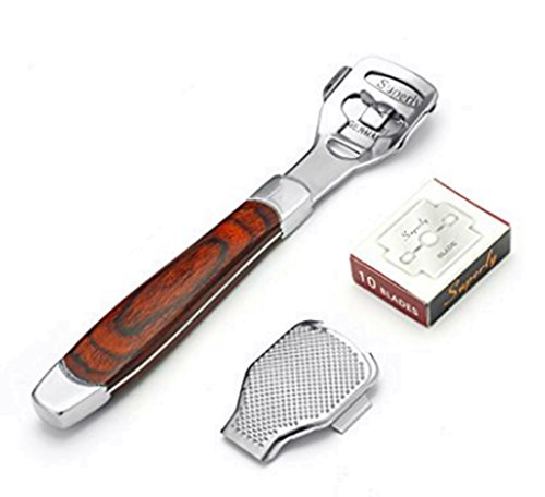 Foot Care Pedicure Tools Callus Shaver with Wood Handle and 10 Blades-Professional-Skin Remover