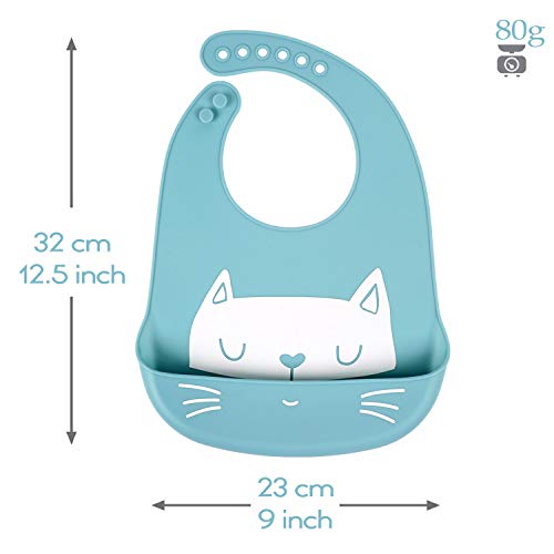 Yingjee Baby Bibs Silicone Bibs 3Pcs For Feeding And Adjustable Waterproof Bibs With Food Crumb Catcher Pocket Soft Easily To Clean Bibs For Toddlers #TOP2