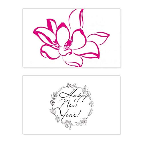 Tarjeta conmemorativa de loto rosa para mensajes de Año Nuevo entrañables