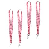 HOLIDYOYO Cordones para Colgar Tarjetas de Identificación y Teléfonos Móviles Diseño de Leopardo Rosa, Tela Flexible y Colgante para Cuello, Paquete de 4 Unidades