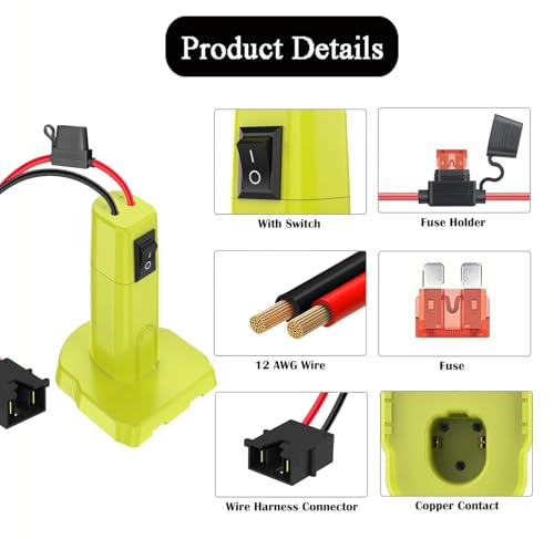 Adaptador de roda elétrica de atualização para Ryobi 18V bateria Dock conector de alimentação calibr
