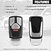 Key Fob Cover Shell Case Replacement 4 Buttons Key Fob Remote Control Shell Case - Compatible for Audi A4 Q7 SQ5 2017-2019 for Audi A5 2018 for Audi TT 2016-2018