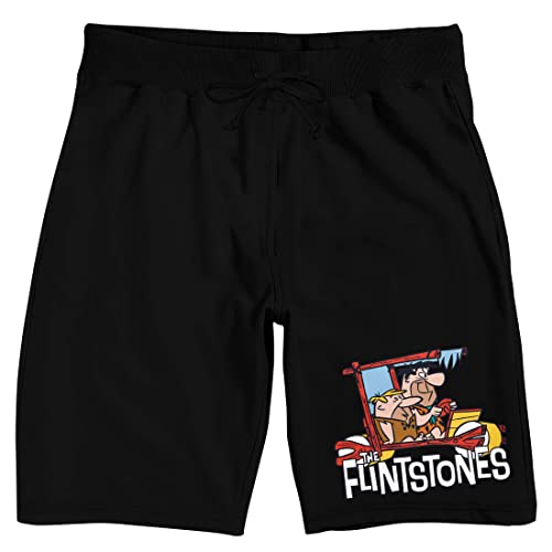 Bioworld The Flintstones Car Men's Black Sleep Pajama Shorts - Main Image