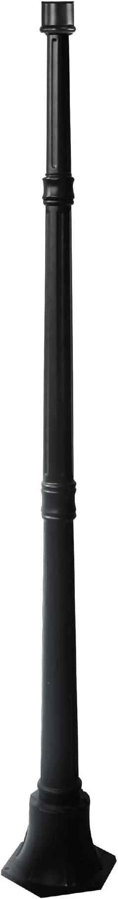 Durable Black Aluminum Lamp Post Base - 63" Height, Powder Coated Matte Black, Compatible with SLP227 & SML556