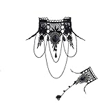 Il set di collana gotica di CUHZA è realizzato in pizzo nero di alta qualità e aggiungerà un'estetica vittoriana classica e vintage a qualsiasi outfit.