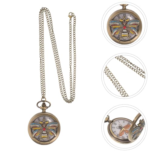 GALPADA Relógio De Bolso Vintage Com Escala De Algarismos Romanos Relógio De Bolso De Quartzo Com Co