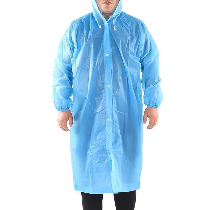 Waterproof Raincoat Rain Cape for Women Kids | Reusable Hooded Rain Jacket with Comfortable Rainwear Protection for Travel Outdoor Walking School Monsoon Daily Use (Multicolor, Pack of 1)-image-43