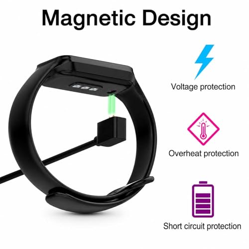 OcioDual Ładowarka kompatybilna z Xiaomi Mi Band 9,8,8 Pro, 8Active, Redmi Watch 5,5 Active, 5 Lite, 4,3 Active, Smart Band 2, magnetyczna stacja ładująca, czarna ładowarka USB, Smart Watch