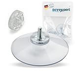 DIYexpert® 4 x Saugnapf Ø 50 mm mit Gewinde M4x10mm inkl. Rändelmuttern transparent - Made in Germany