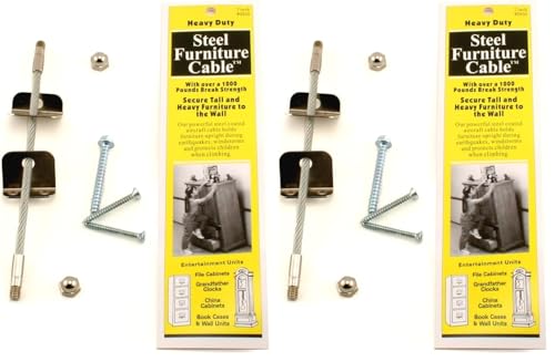 Quakehold! 2830 Furniture Cable Silver, 7 Inch (Pack of 2)