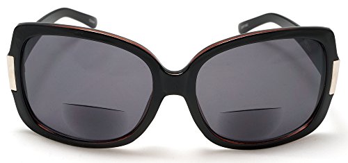 Samba Shades Bifocal Sun Readers Fashion Reading Sunglasses For Women Jackie O French Riviera Sunreaders Style In Black +3.50 #TOP4
