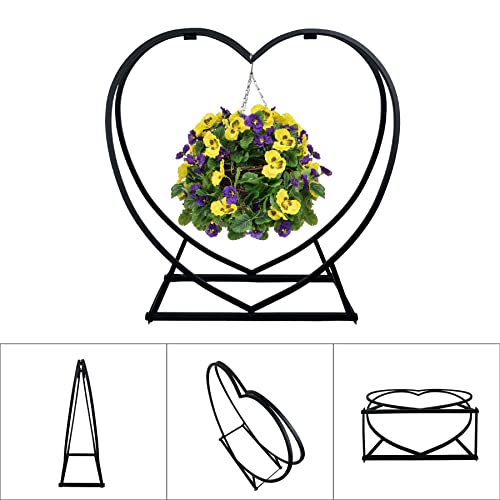 Westcharm 21.5" Metal Heart Shaped Firewood Log Rack | Black Firewood Holder Storage Rack | Fireplace Wood Storage Shelf For Outdoor Indoor Décor - Small #TOP7