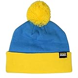 South Park Officially Licensed Eric Cartman Cosplay Knit Pom Beanie Hat - Blue/Yellow - Officially Licensed