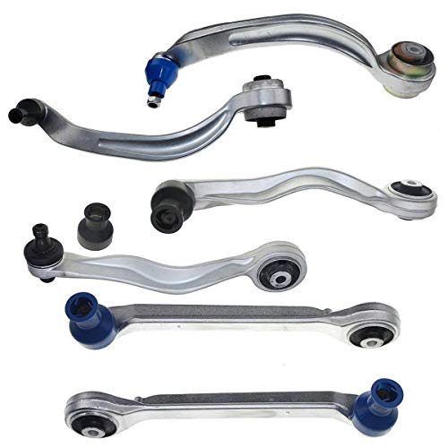 Dlz 6 Pcs Front Suspension Kit-2 Lower Rearward 2 Upper Forward 2 Upper Rearward Control Arm Ball Joint Assembly Compatible With A4 & A4 Quattro 1999-2004, A6 & A6 Quattro 1998-2004 K80562 K90497 #TOP4