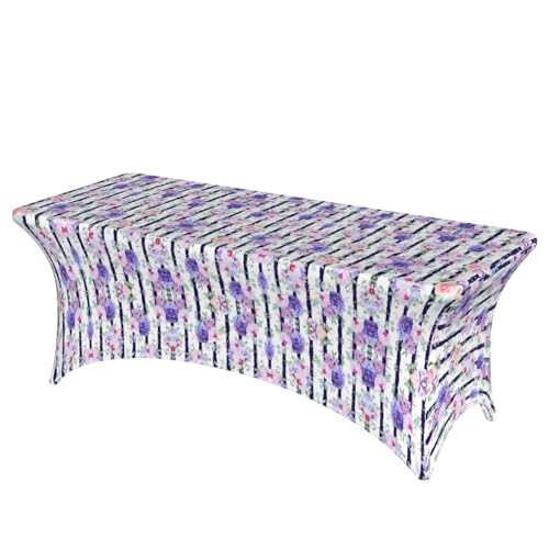 Nappe rectangulaire rayée et succulente en polyester doux 76x182 cm