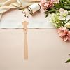 JEWEDECO 10pcs Wooden Fan Handles DIY Round Fan Sticks Chinese Material Craft Supplies for Wedding Art Projects and Home Decoration #5