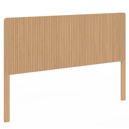IDMarket - Cabecero de cama con pie Juliette 160 cm, efecto listones de madera
