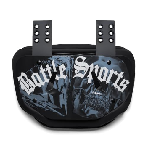 Battle Sports Novelty Football Back Plate, Kids, Chrome Skulls, Youth