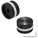 Szliyands 2pcs black aluminum alloy + white rubber ring rotary electronic control potentiometer knob for 6mm diameter shaft, height 25mm, diameter 15.5mm