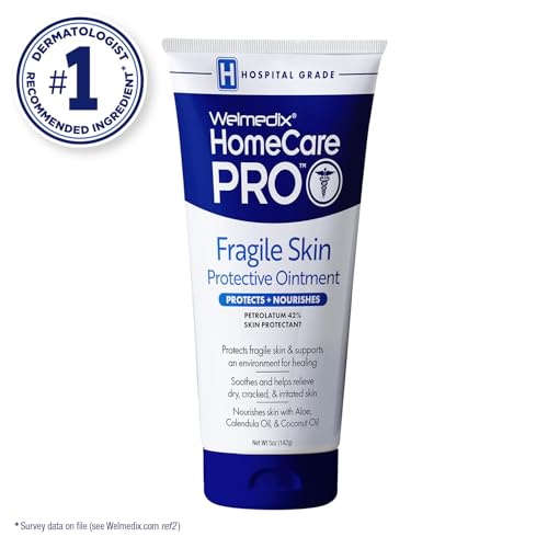 Welmedix Fragile Skin Protective Ointment Hospital Grade Healing Ointment, Barrier Cream & Skin Protectant w/Calendula for Treatment of Eczema, Psoriasis, Dermatitis, Bed Sores, Chafing (5oz Tube)