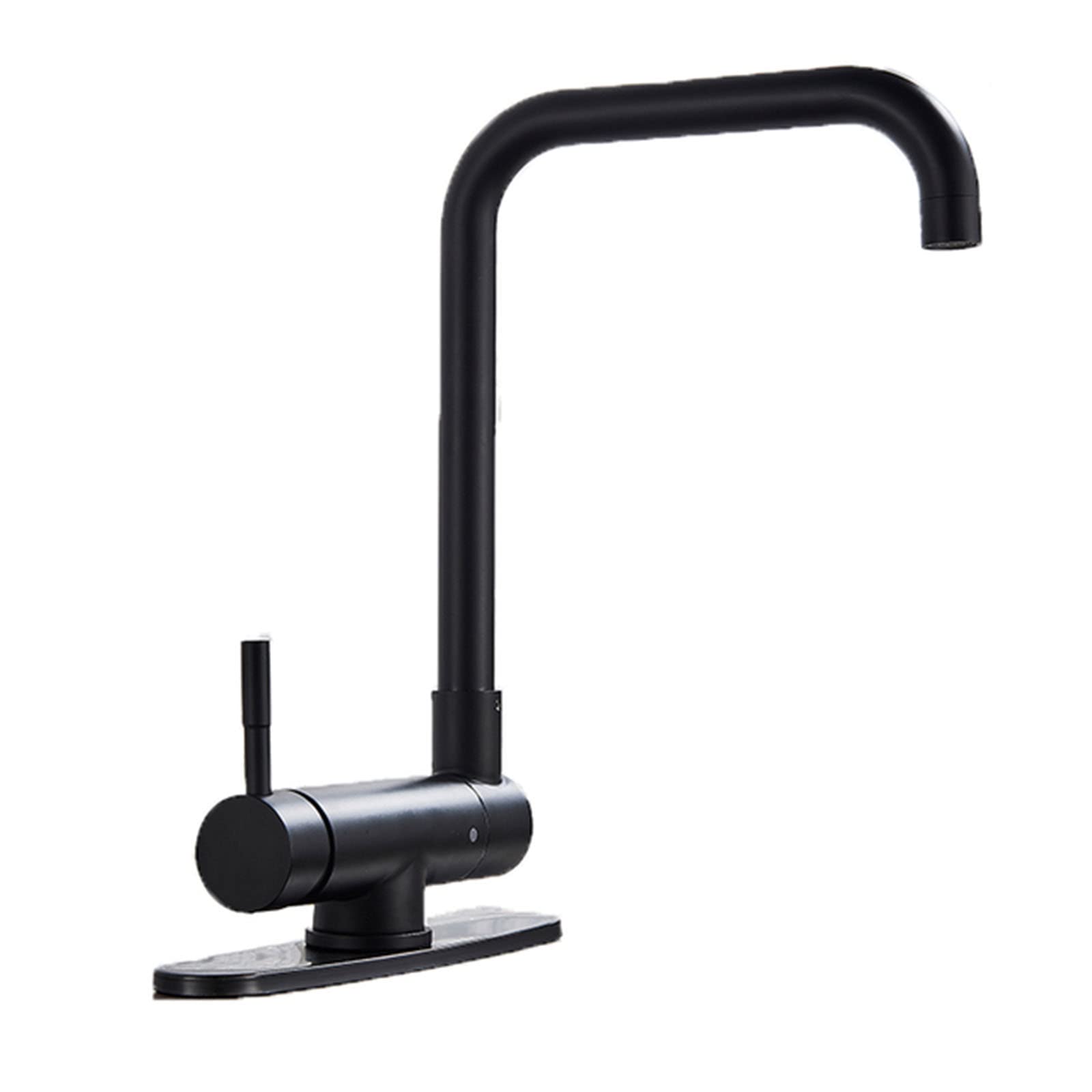 Lmysxaoz Nero Kitchen Faucet, Single Handle Sink Brass High Arc 360 Degree Swivel Cold Hot Mixer Water Tap With Deck Plate,Gold(Nero)